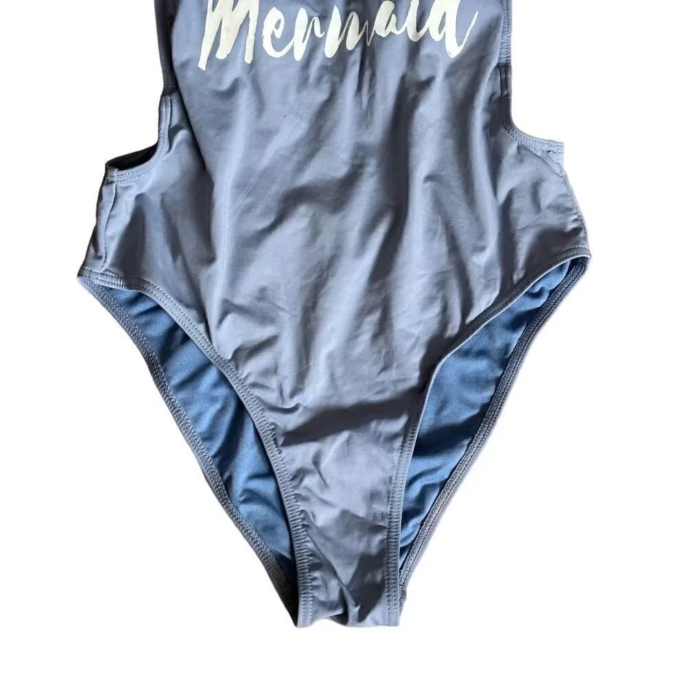 Envya Mermaid Script High Cut Low Back Swimsuit XSMALL - Picture 7 of 13